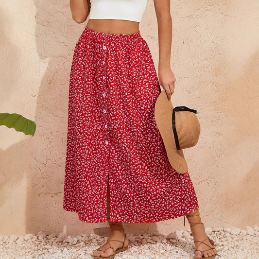 Pastoral Floral A-Line Skirt by Cristina Gore