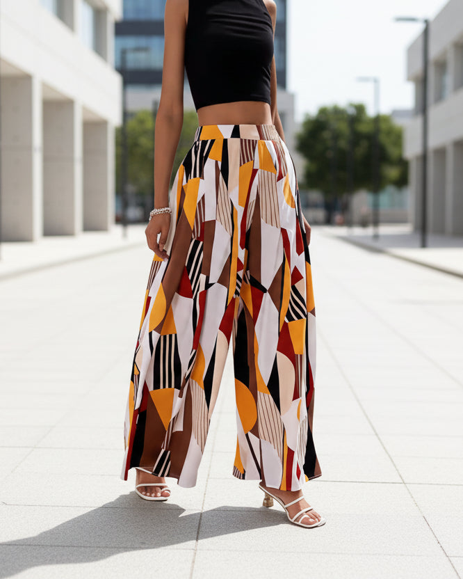Pantaloni bootcut Cristina Gore cu imprimeu vibrant