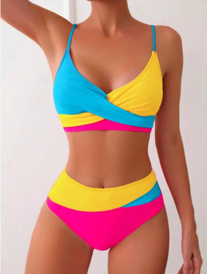 Bikini Cristina color block - Design contrastant și vibrant