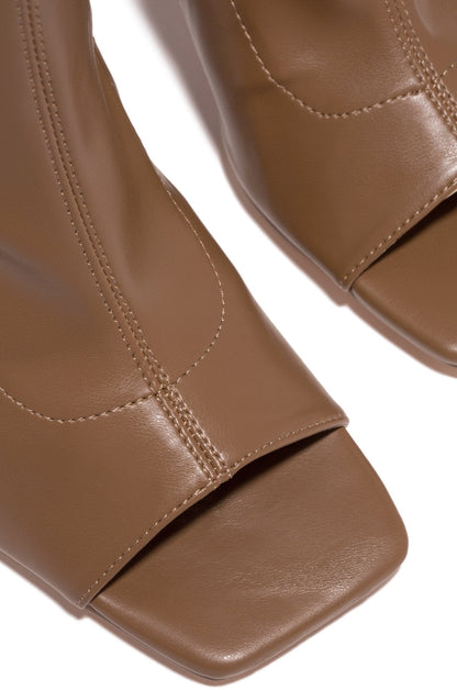 Cizme Cristina cu vârful deschis până la genunchi - Toc stiletto