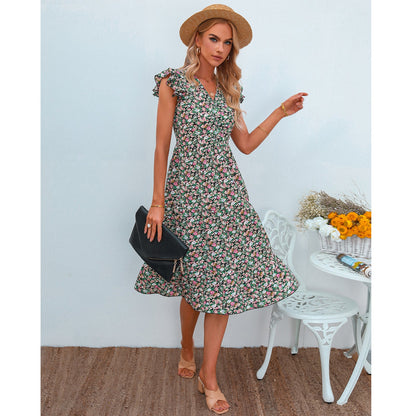Rochie midi elegantă cu imprimeu floral de Cristina Gore