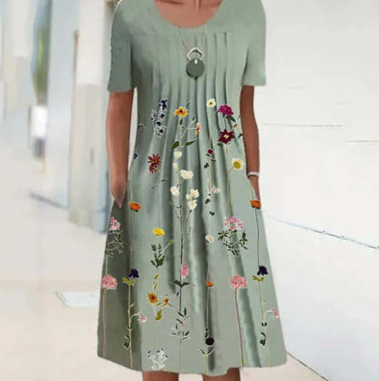 Rochie trapez florală Cristina - inspirație Pinterest