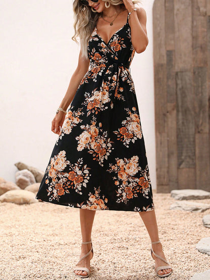 Rochie midi de vară cu imprimeu floral Cristina Gore