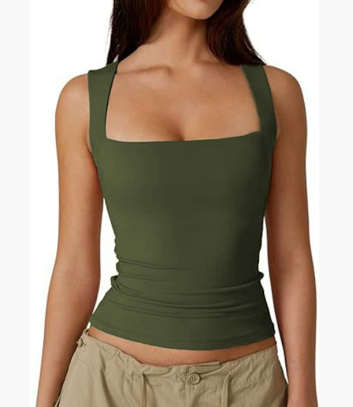 Maiou slim fit Cristina cu decolteu pătrat - Inspirație de vară