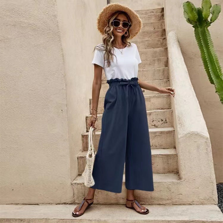 Pantaloni largi din in, inspirați de Pinterest, de la Cristina Gore