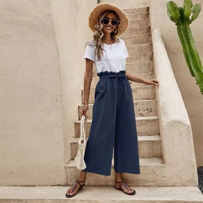 Pantaloni largi din in, inspirați de Pinterest, de la Cristina Gore