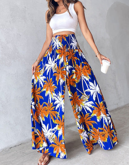 Pantaloni retro florali cu picior larg de Cristina Gore