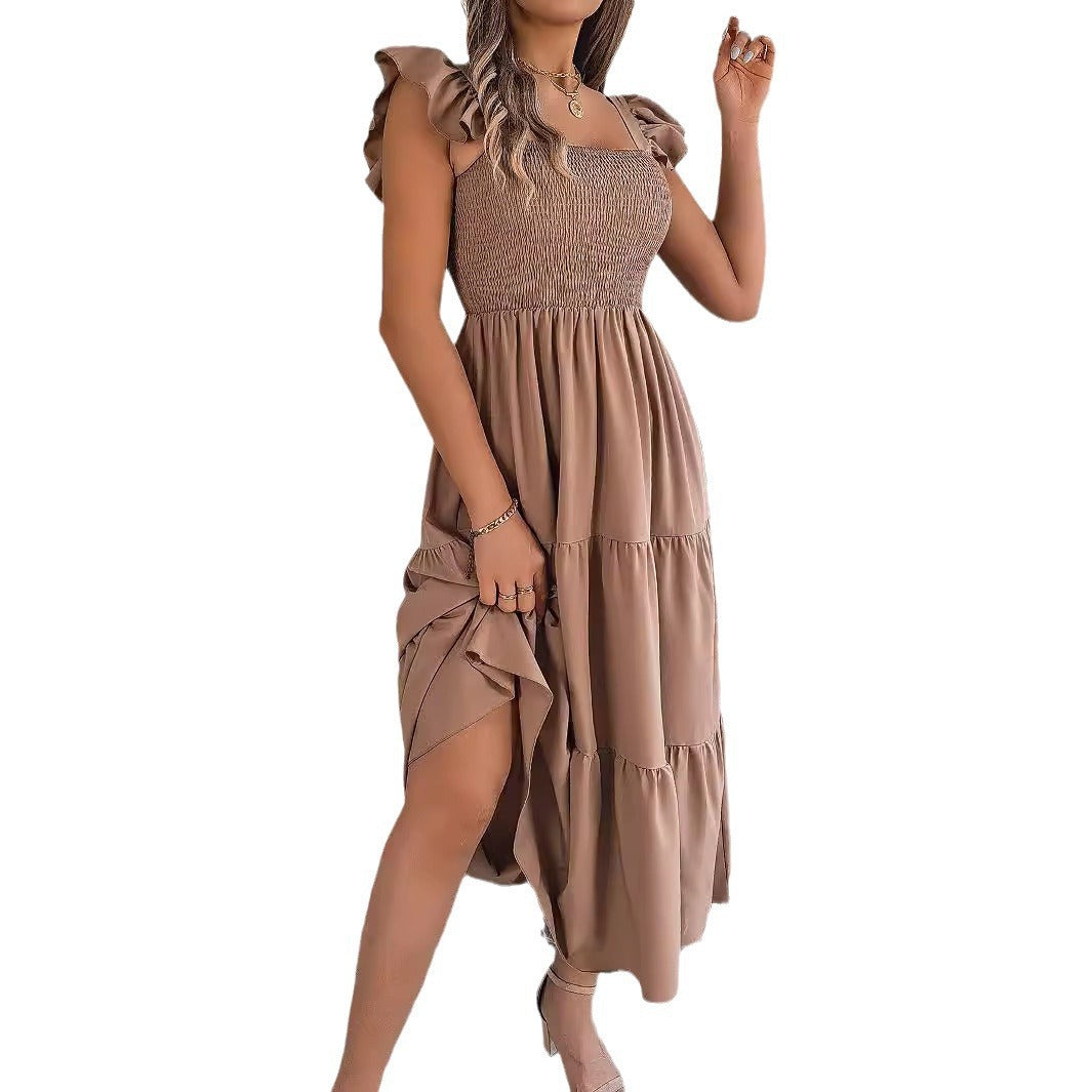 Rochie elegantă de vară midi fără mâneci de la Cristina Gore