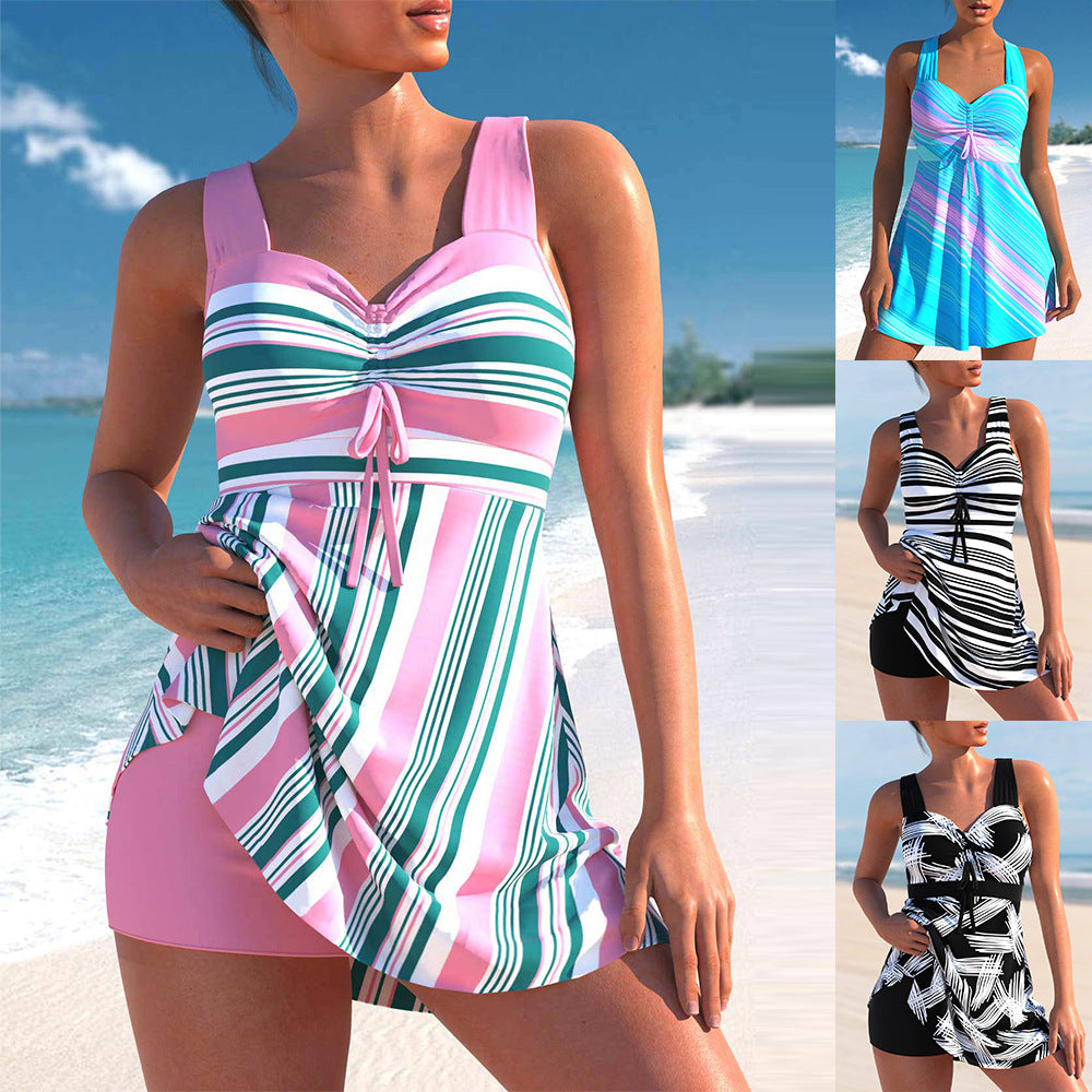 Striped High Waist Bikini Set by Cristina Gore