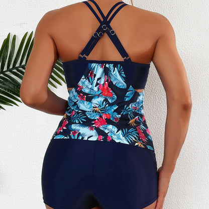 Set bikini cu talie înaltă și imprimeu floral de Cristina Gore