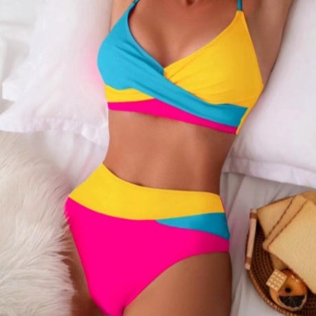 Bikini Cristina color block - Design contrastant și vibrant