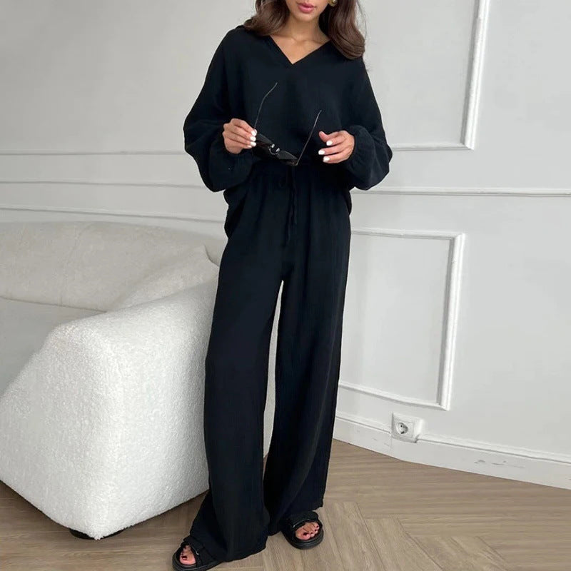 Set elegant Cristina Gore cu mânecă lungă, croială lejeră