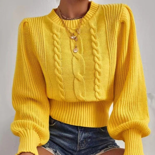 Pulover tricotat Cristina - Confort intens cu împletituri prinse