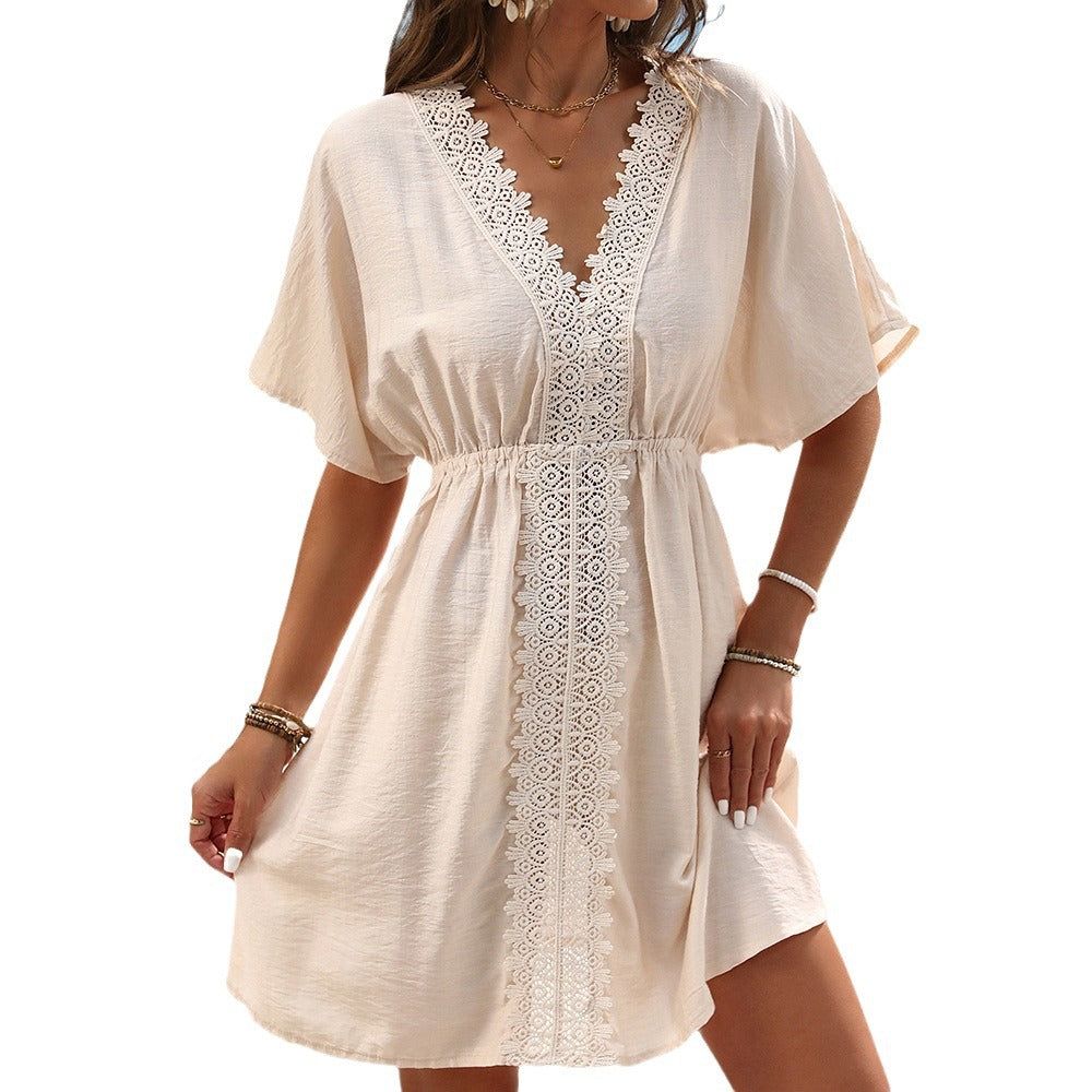 Rochie de plajă elegantă din dantelă de mătase glacială de Cristina Gore