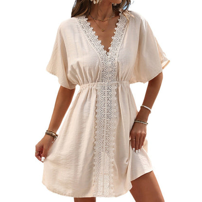 Rochie de plajă elegantă din dantelă de mătase glacială de Cristina Gore