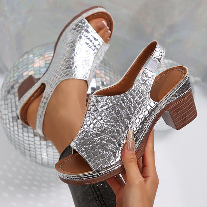 Sandale cu platformă Cristina - Toc gros și vârf evazat