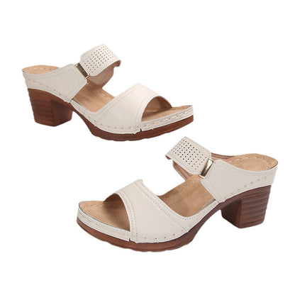 Sandale cu toc înalt Cristina - Talpă groasă, antiderapantă