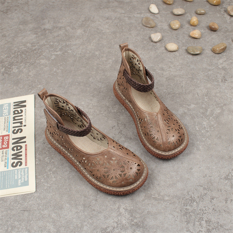 Pantofi retro cu platformă Cristina - Design ajurat