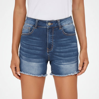 Pantaloni scurți din denim cu talie înaltă, slim fit, de Cristina Gore