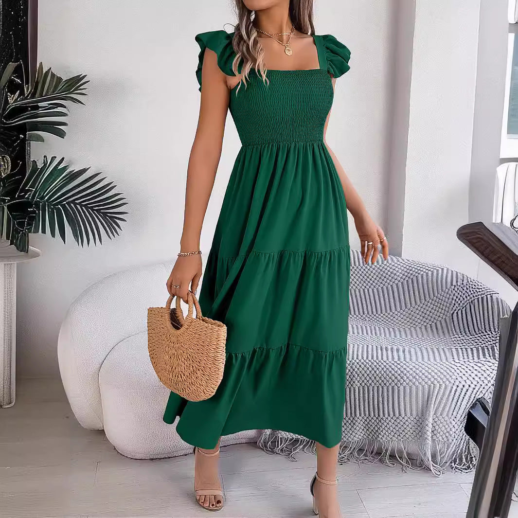 Rochie elegantă de vară midi fără mâneci de la Cristina Gore