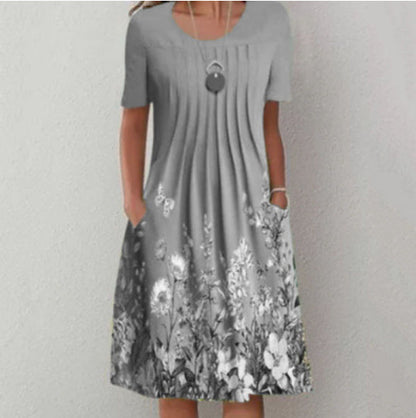 Rochie trapez florală Cristina - inspirație Pinterest