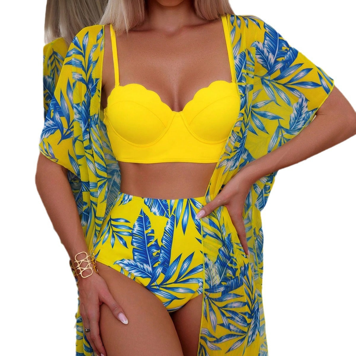 Bikini vibrant cu talie înaltă Maple Leaf de Cristina Gore