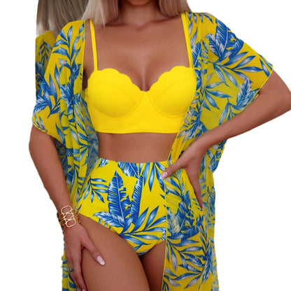 Bikini vibrant cu talie înaltă Maple Leaf de Cristina Gore