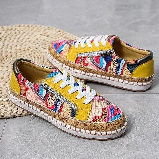 Balerini Cristina cu imprimeu - Inspirație florală etnică