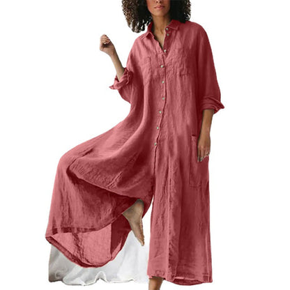 Salopetă Cristina pentru femei, croială lejeră - guler înalt