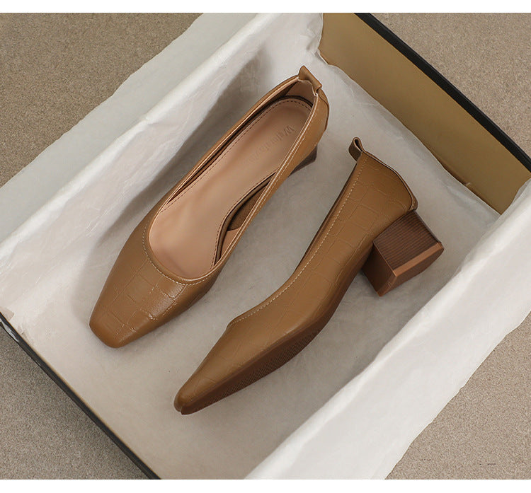 Pantofi cu vârf pătrat Cristina și talpă groasă - Confort modern