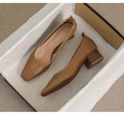 Pantofi cu vârf pătrat Cristina și talpă groasă - Confort modern