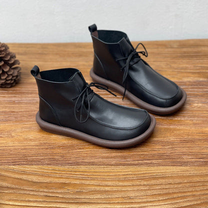 Ghete din piele de vacă Cristina cu căptușeală de catifea - Căldură suplimentară