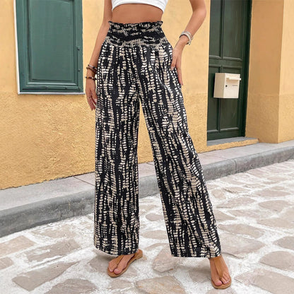 Pantaloni largi imprimați Cristina - Stil evazat elegant