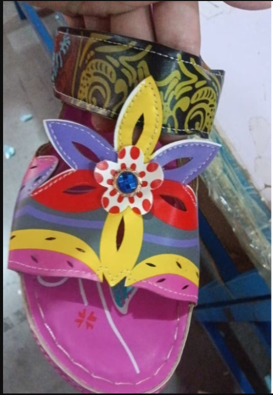 Sandale etnice Cristina - Model cu platformă în blocuri de culoare