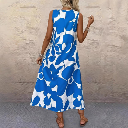 Rochie de vară fără mâneci cu imprimeu floral îndrăzneț Cristina Gore