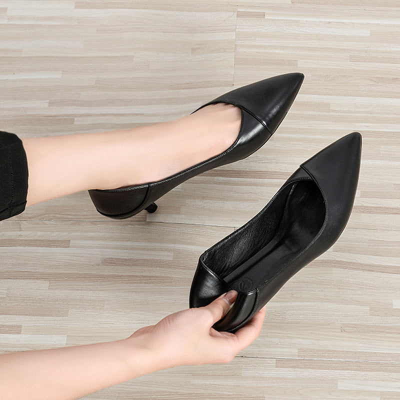 Elegant Black Sheepskin Heels by Cristina Gore