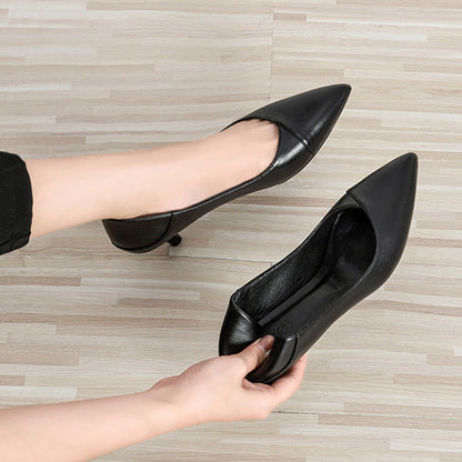 Elegant Black Sheepskin Heels by Cristina Gore