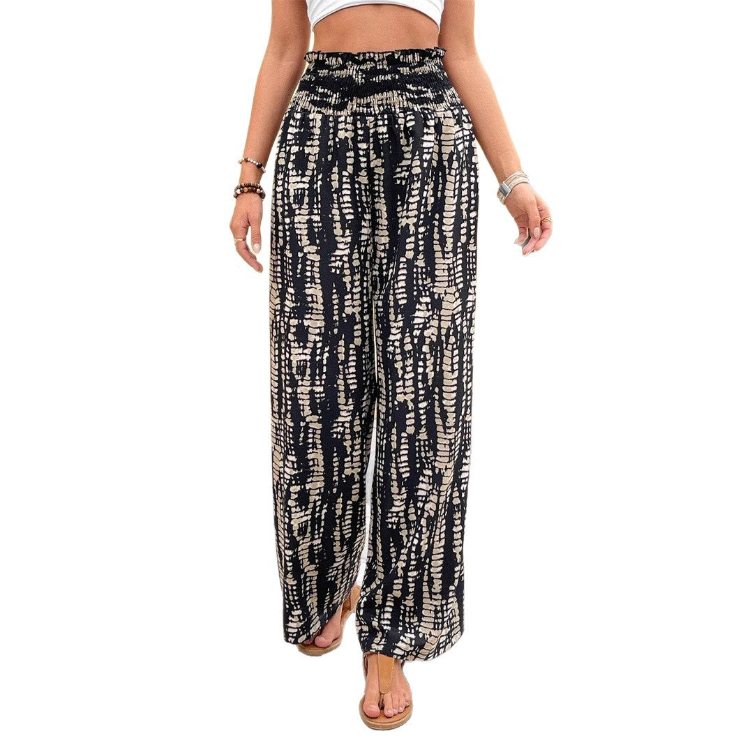 Pantaloni largi imprimați Cristina - Stil evazat elegant