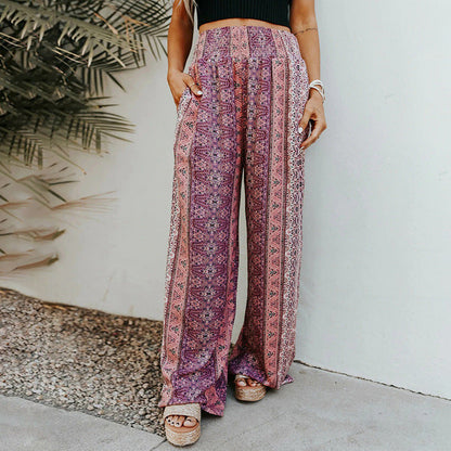 Pantaloni largi cu imprimeu boho de Cristina Gore