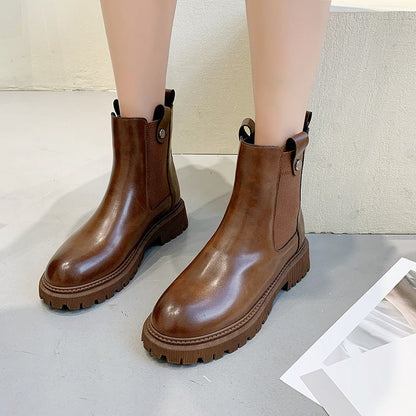 Ghete Cristina Martin - Stil vintage britanic din piele de vacă