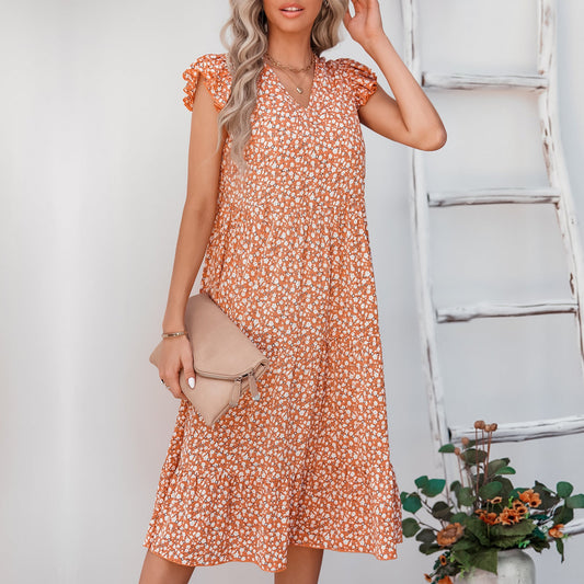 Rochie midi elegantă cu imprimeu floral de Cristina Gore