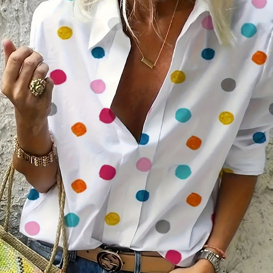 Bluză Cristina Gore cu buline jucăușe de zi cu zi