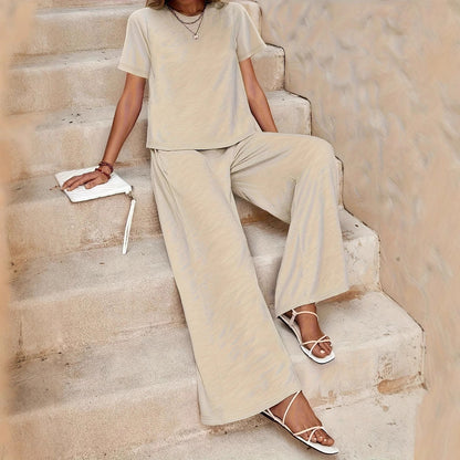 Set pantaloni Cristina cu croi larg - Stil casual