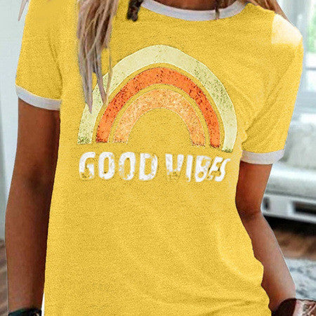 Tricou Cristina Good Vibes - Stil retro cu imprimeu
