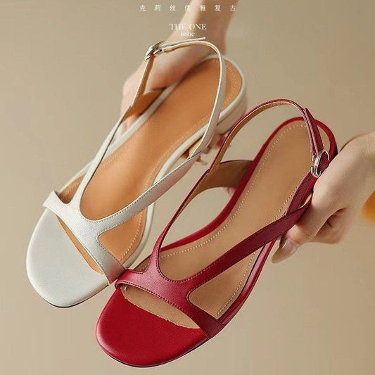 Sandale Cristina - Design confortabil cu vârf rotund din PU