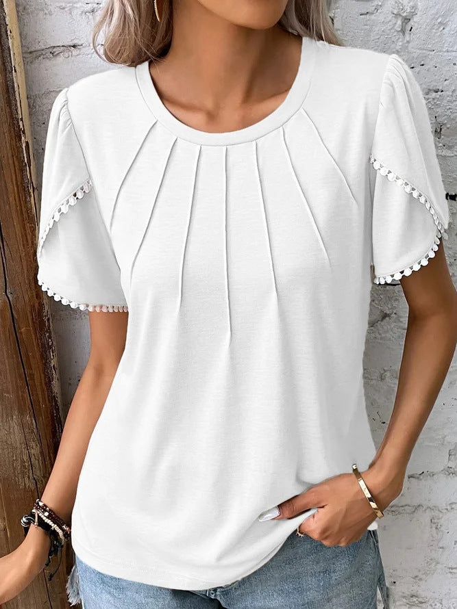 Tricou elegant de vară cu mânecă tip lalea Cristina Gore