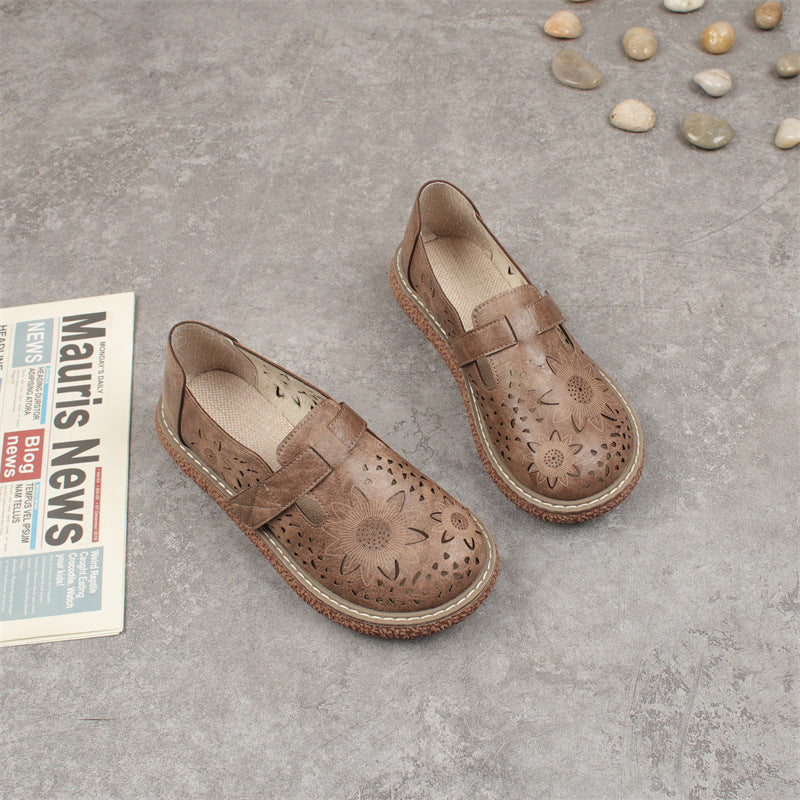 Mocasini Cristina cu imprimeu floral din dantelă respirabilă