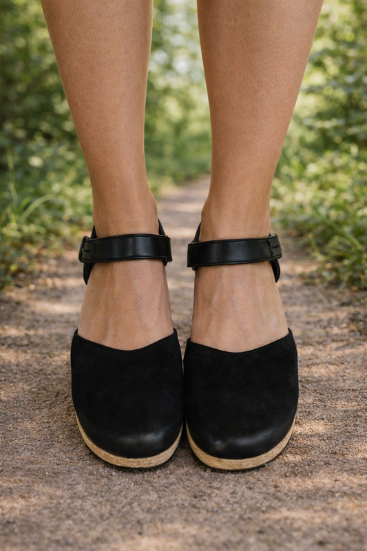 Sandale plate Cristina - Toc plat confortabil cu cataramă