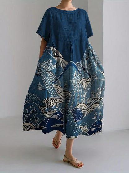 Rochie midi de vară Cristina Gore cu imprimeu floral artistic