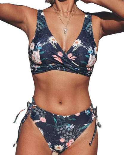 Set bikini cu croială perfectă și imprimeu floral Cristina Gore